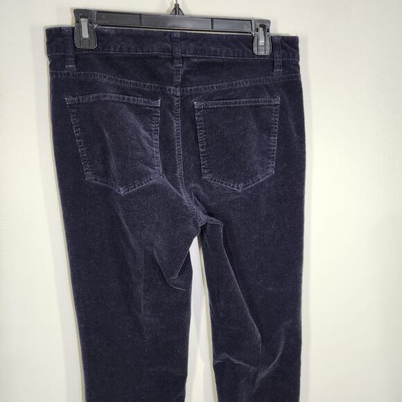 Talbots Womens Corduroy Straight Leg Pant Size 4 Mid Rise Stretch Blue Academia - Picture 5 of 8